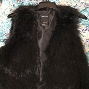 Black Faux Fur Vest